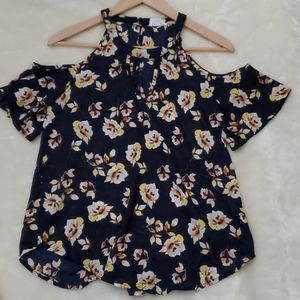 Blue floral halter top